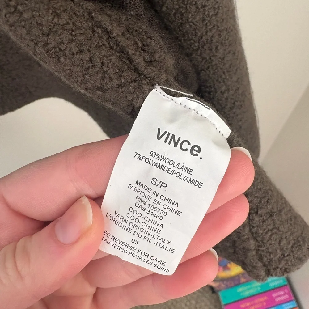 Vince Grey Wool Blend Open Front Cardigan Size S Quiet Luxury - Picture 5 of 9
